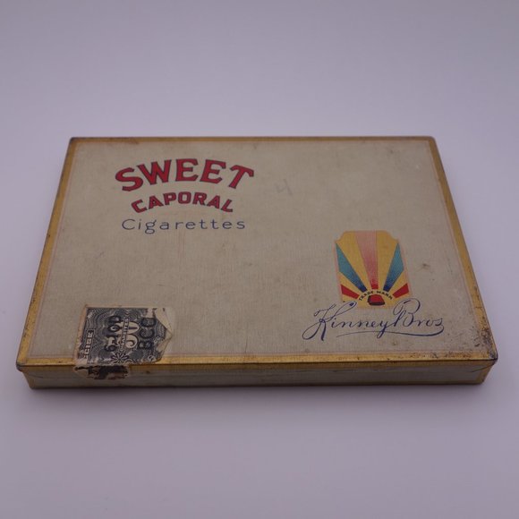 Vintage Sweet Caporal Cigarettes Kinney Bros Tin - Picture 1 of 16